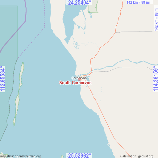 South Carnarvon on map