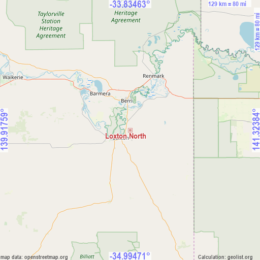 Loxton North on map