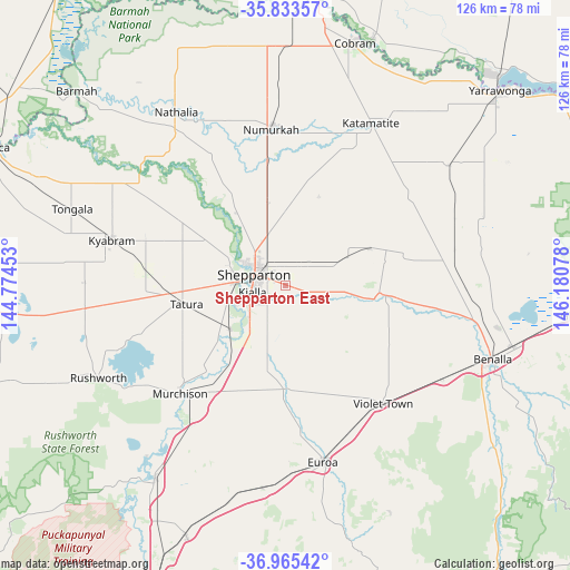 Shepparton East on map