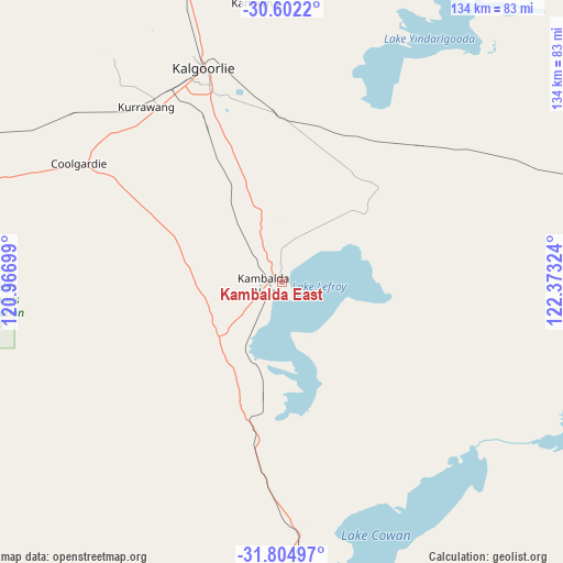 Kambalda East on map