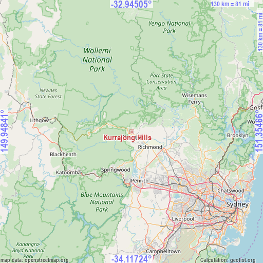 Kurrajong Hills on map