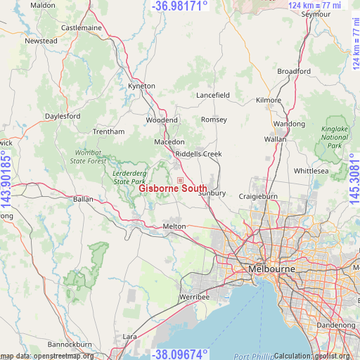 Gisborne South on map