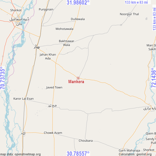 Mankera on map