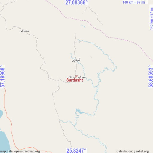 Sardasht on map