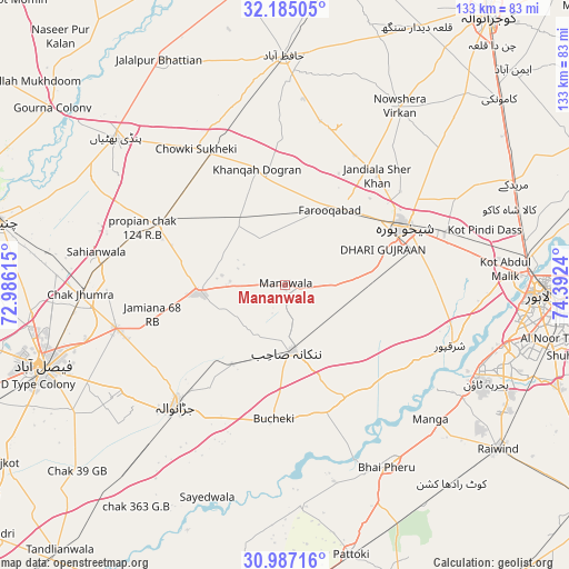 Mananwala on map