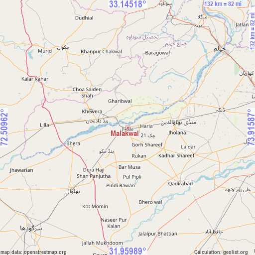 Malakwal on map