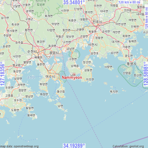 Nammyeon on map