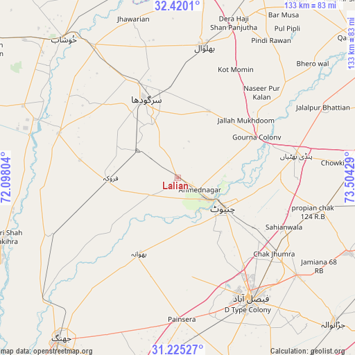 Lalian on map