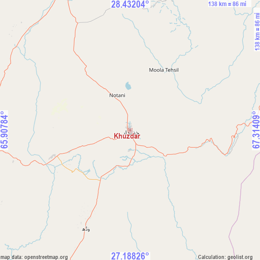 Khuzdar on map