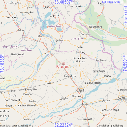 Kharian on map