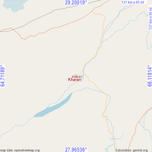 Kharan on map