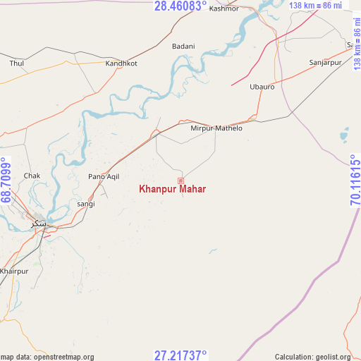 Khanpur Mahar on map