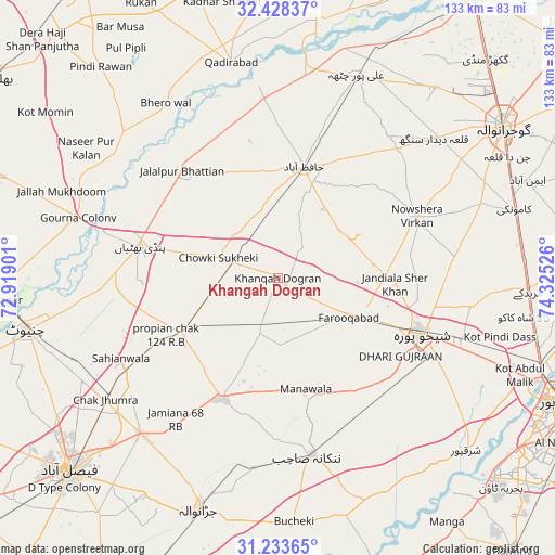 Khangah Dogran on map