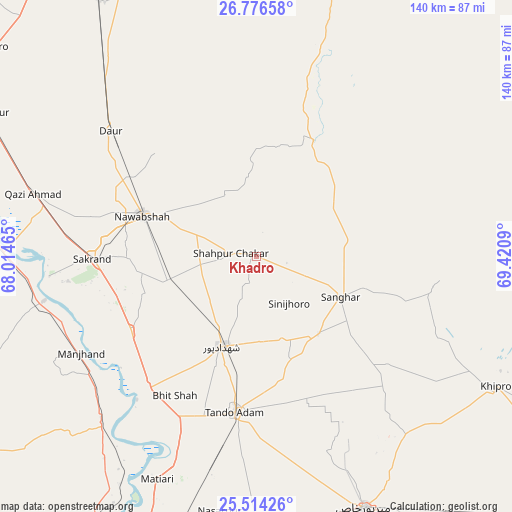 Khadro on map