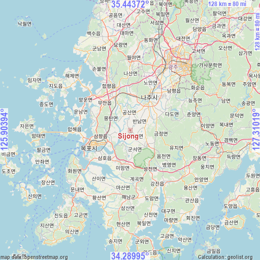 Sijong on map