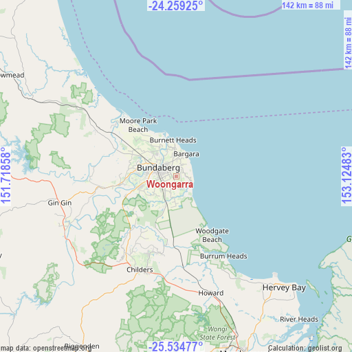 Woongarra on map