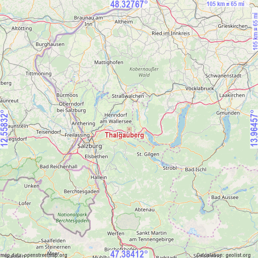 Thalgauberg on map