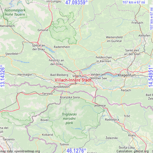Villach-Innere Stadt on map