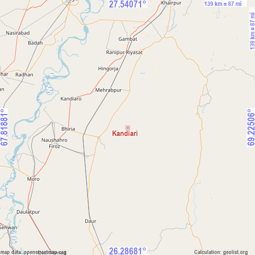 Kandiari on map