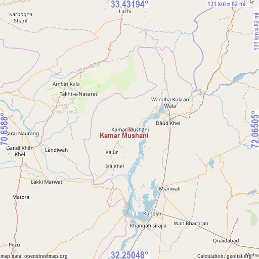 Kamar Mushani on map