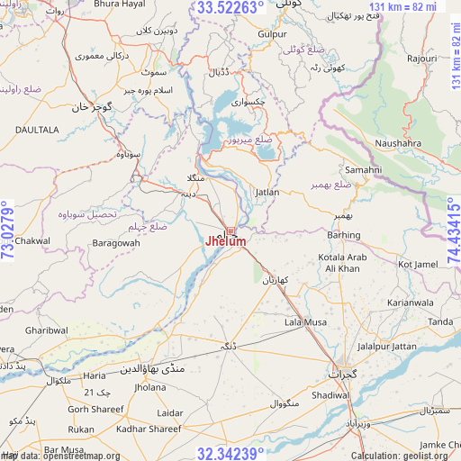 Jhelum on map
