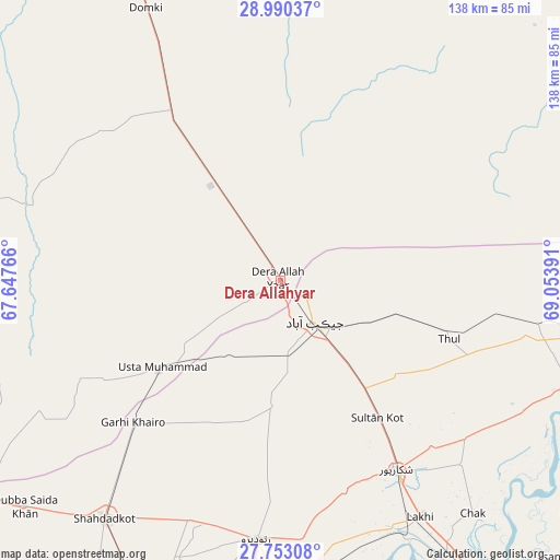 Dera Allahyar on map