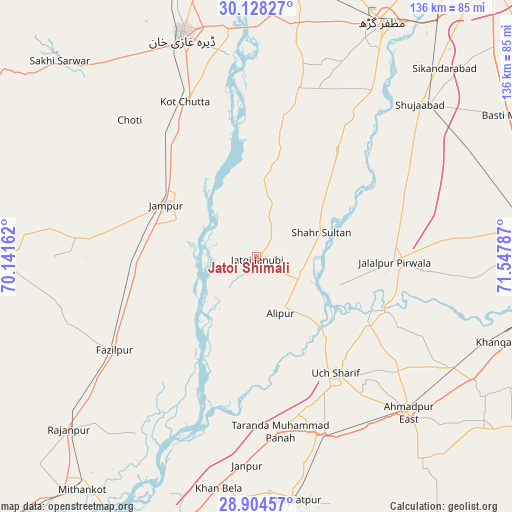 Jatoi Shimali on map