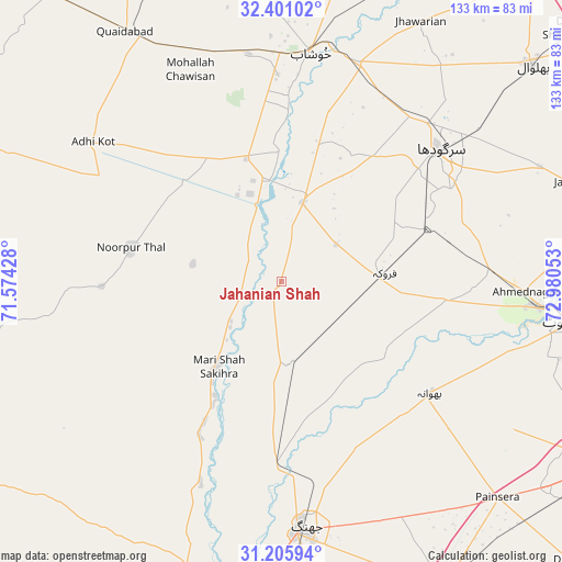 Jahanian Shah on map