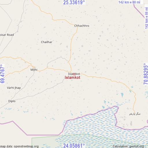 Islamkot on map