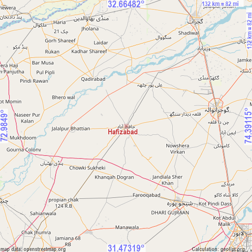 Hafizabad on map