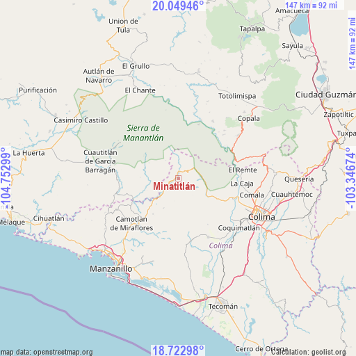 Minatitlán on map