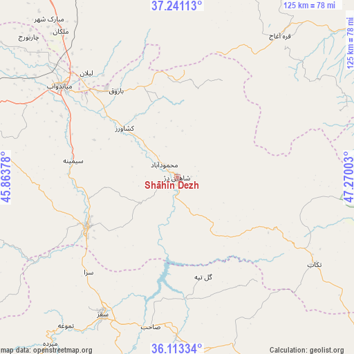 Shāhīn Dezh on map