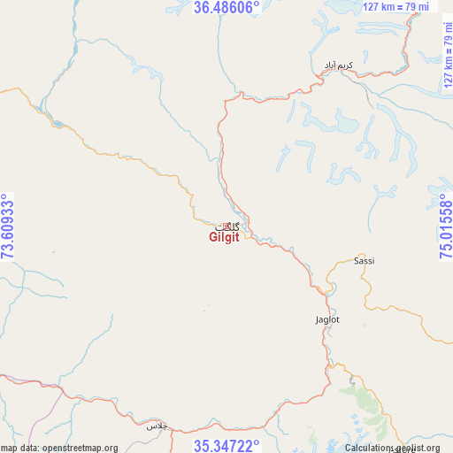 Gilgit on map