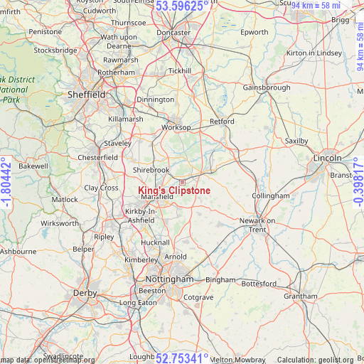 King's Clipstone on map