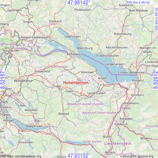 Hohentannen on map