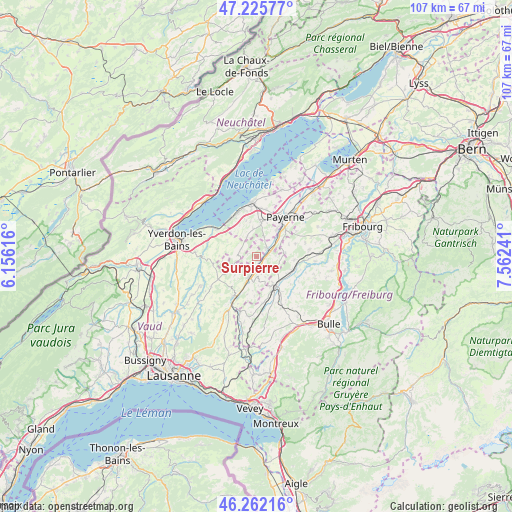 Surpierre on map