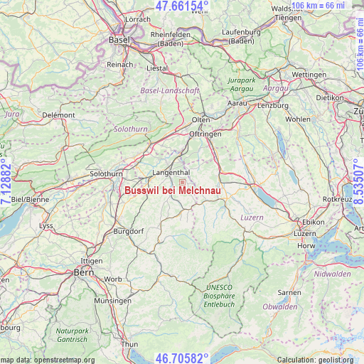 Busswil bei Melchnau on map