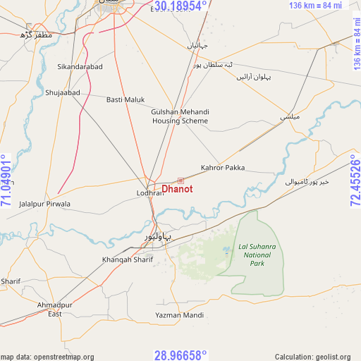 Dhanot on map