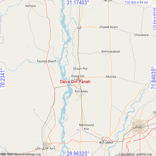 Daira Din Panah on map
