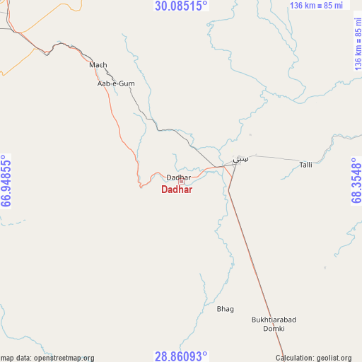 Dadhar on map