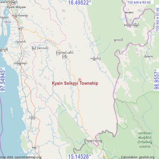 Kyain Seikgyi Township on map