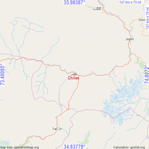 Chilas on map