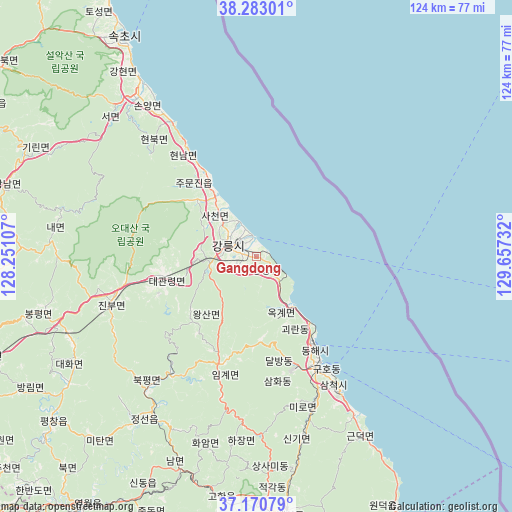 Gangdong on map