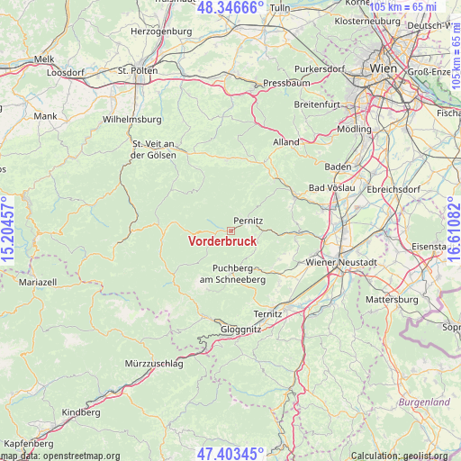 Vorderbruck on map