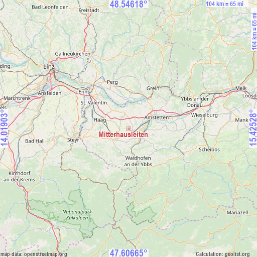 Mitterhausleiten on map