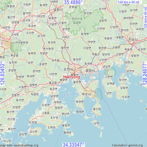 Haeryong on map