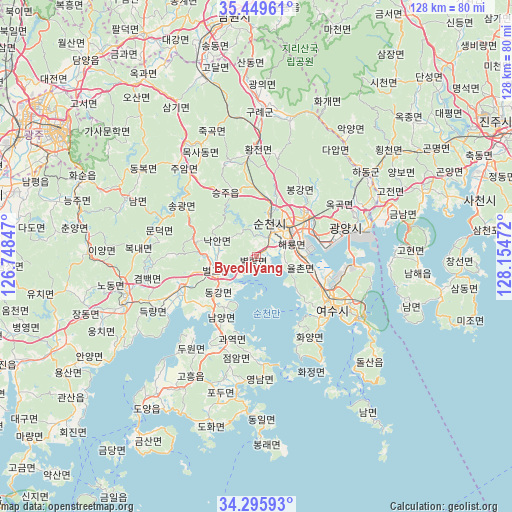 Byeollyang on map