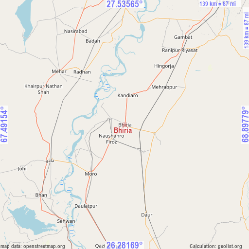 Bhiria on map