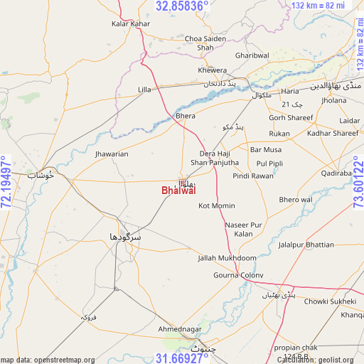 Bhalwal on map