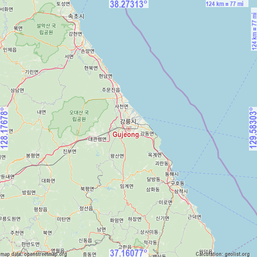 Gujeong on map